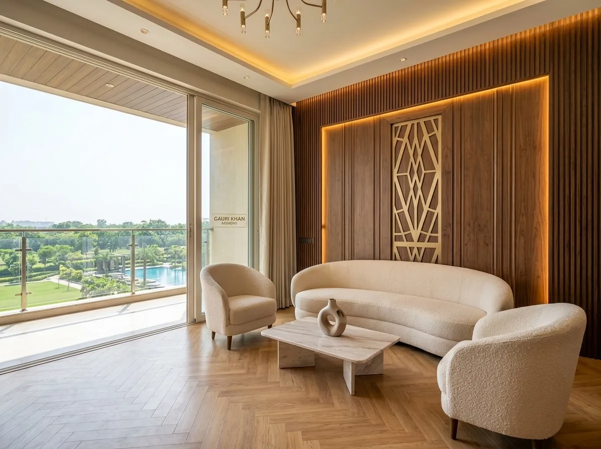 Ace Arte 3 BHK living room — 1,927 sq.ft. residence with private balcony